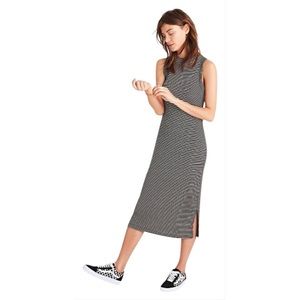 Madewell partially wool midi striped dress🖤🤍